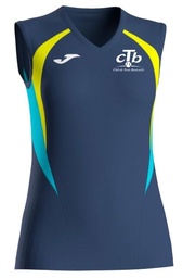 Camiseta sin mangas mujer azul y amarillo